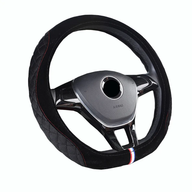 D Type Shape Warm Winter Car Steering Wheel Cover 6 Colors to Choose For 37- 38 CM 14.5