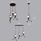 Светодиодный металлический подвесной светильник для маленького человека, современная люстра с мультяшной куклой, потолочный светильник для украшения детской комнаты