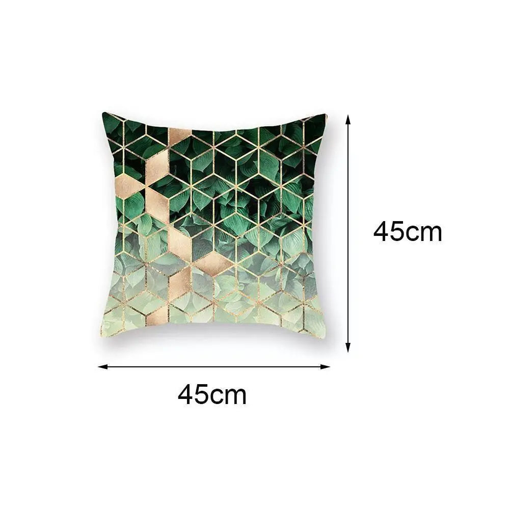 

Newest Geometric Plant Leaves Pillowcase Square 45x45cm Pillow Cover Fashion For Home Cases Waist Soft Pillow Room Decorati T0E0