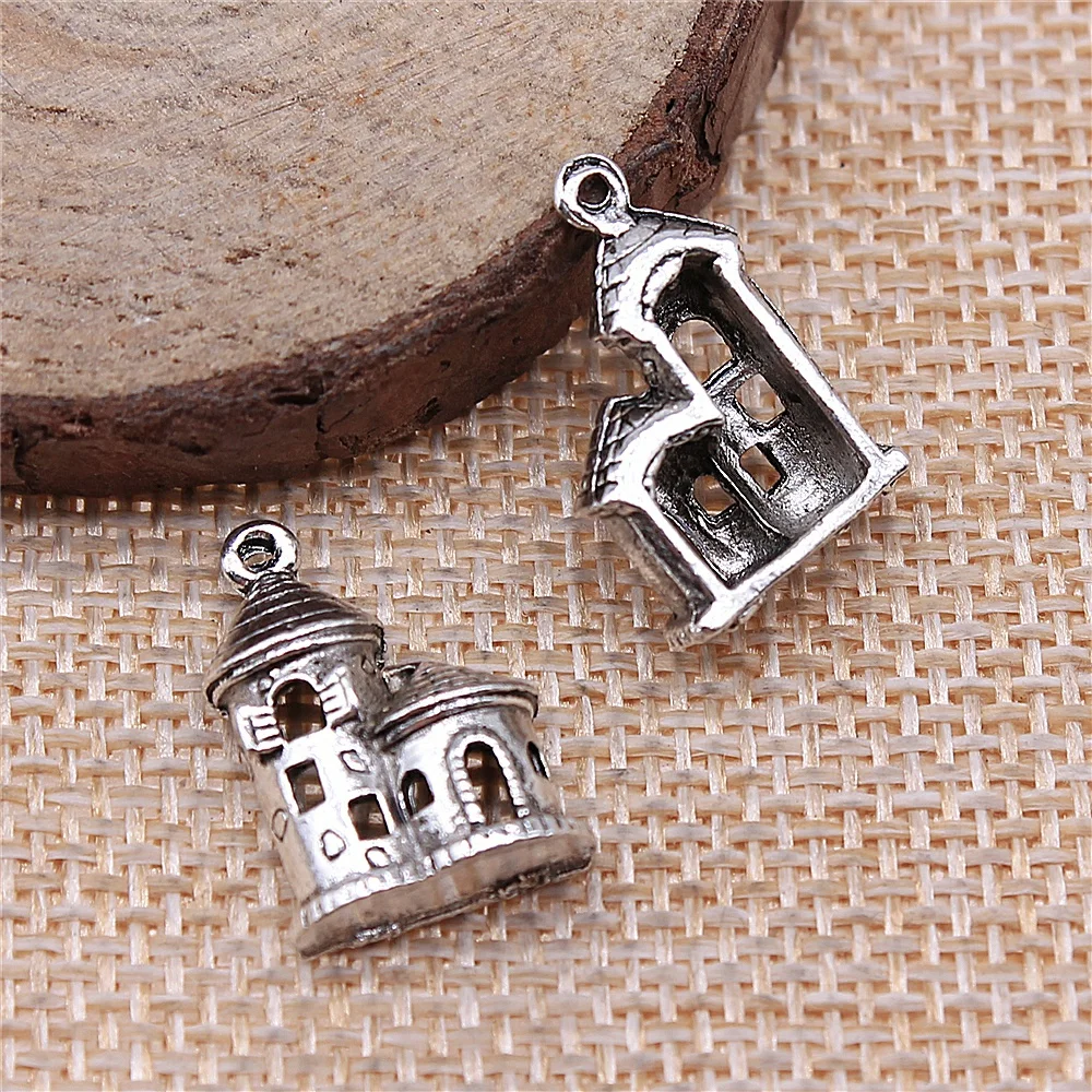 

free shipping 27pcs 18x13mm antique silver house charms diy retro jewelry fit Earring keychain hair card pendant accessories
