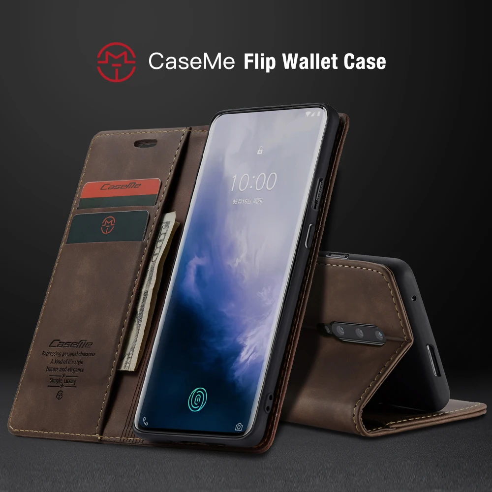 Caseme Ретро раскладушка для OnePlus Seven Чехлы мобильных телефонов могут быть вставлены