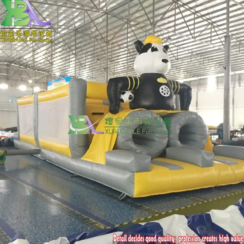 Прямая поставка с завода огромная надувная препятствия на тему панды|inflatable