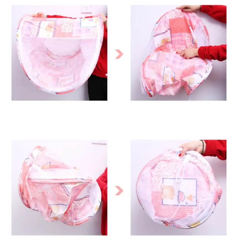 

Mosquito Foldable Summer Net For Children Portable Folding Baby Travel Bed Baby Cots Newborn Tent Breathable Print Bench Bed