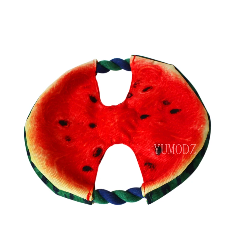 

Pet Toys Canvas Watermelon Designed Dog Toy Pet Chewer Teething Aid Tug Rope Flying Discs puppy accessories dog accessories