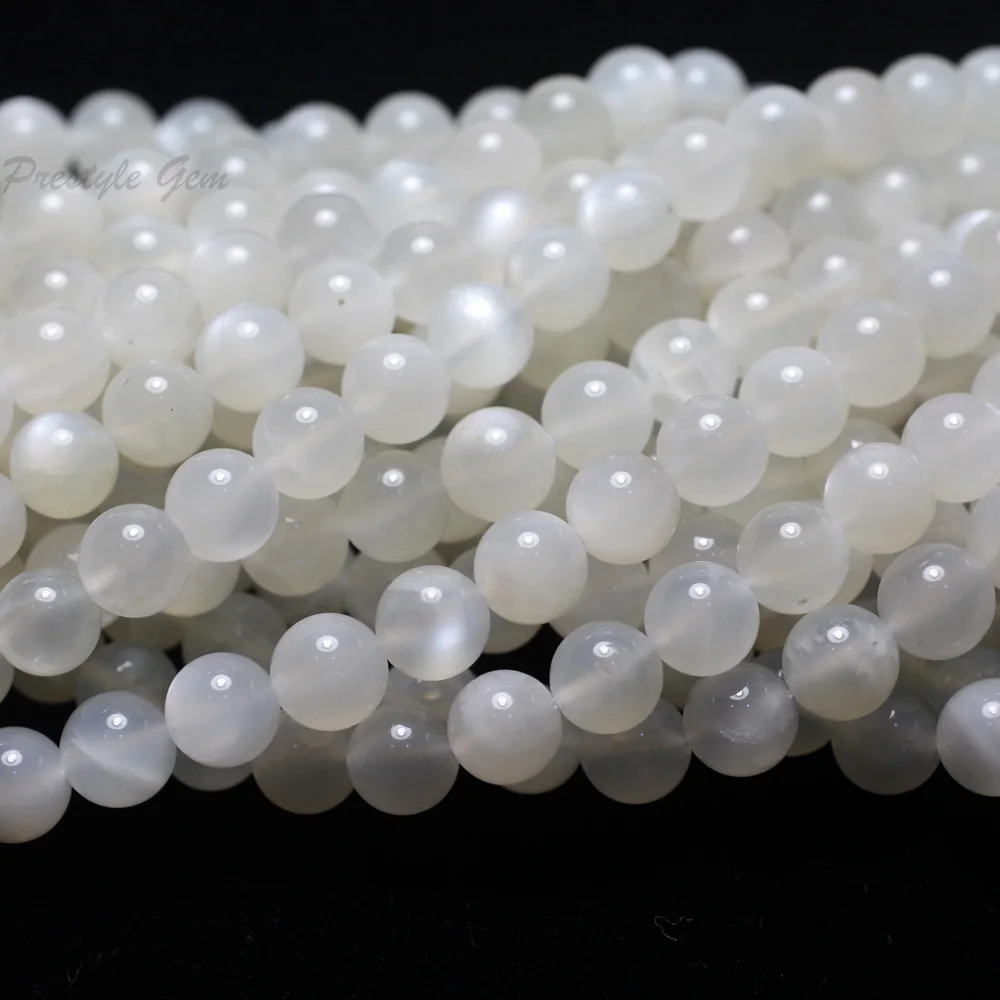Meihan натуральный 6 мм 8 10 молочный лунный камень круглые бусины для ювелирных