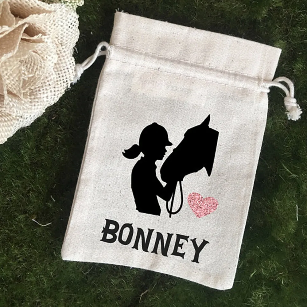 Индивидуальные сумки на день рождения для конной лошади девушки с блестящим