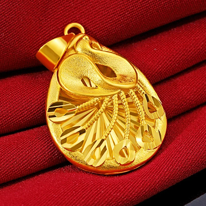 

Drop-shaped Ancient Peacock Open Screen Necklace Pendant Copper Plated 24K Gold Color Pendant DIY Necklace Accessories Charms