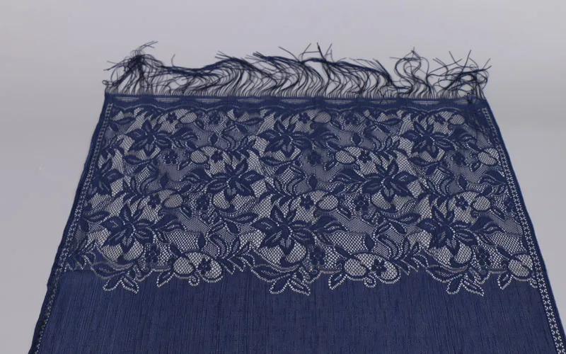 Женская мода Однотонная одежда Кружева полые длинный шарф с кисточками платок