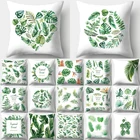 Декоративная Подушка Наволочка с рисунком тропических растений, чехол для подушки из полиэстера, диванная подушка, декоративная наволочка для дивана, 40506