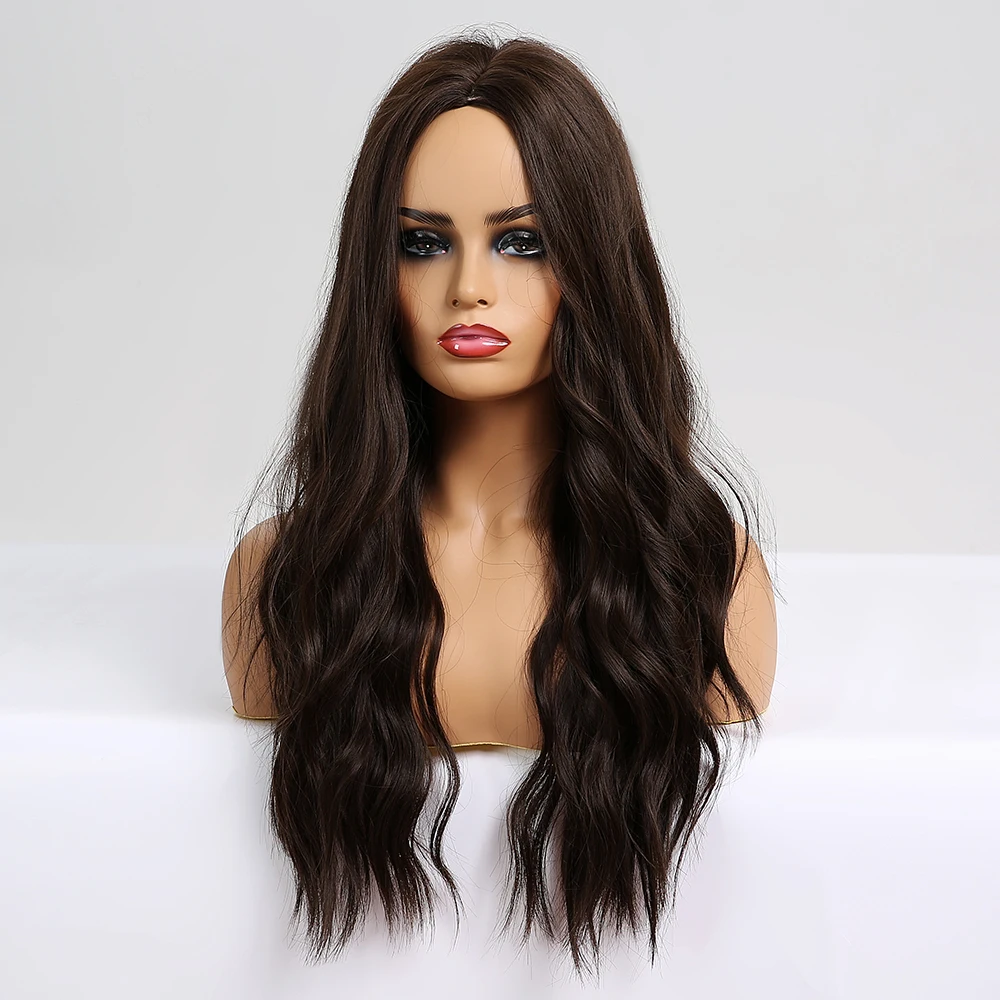 Длинные волнистые синтетические парики с Омбре от коричневого до светлого цвета