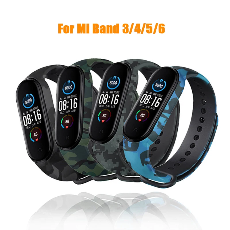 Ремешок сменный силиконовый для Xiaomi Mi Band 6 5 браслет MI 4 3 | Электроника