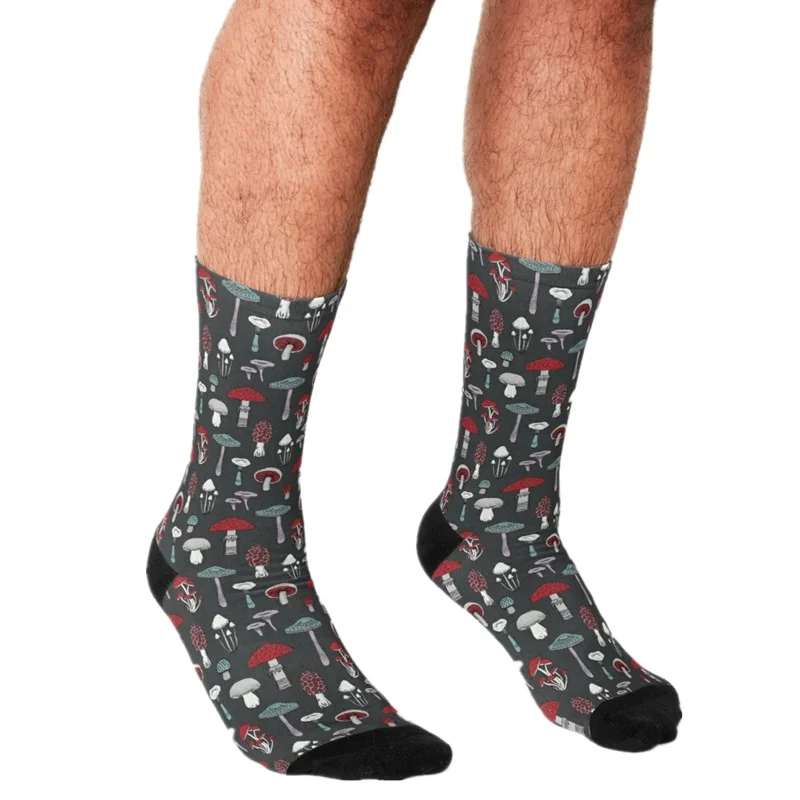 

2021 Socks Men harajuku leaves Mushrooms Socks Printed Happy hip hop Men Socks Novelty Skateboard Crew Casual Crazy Socks