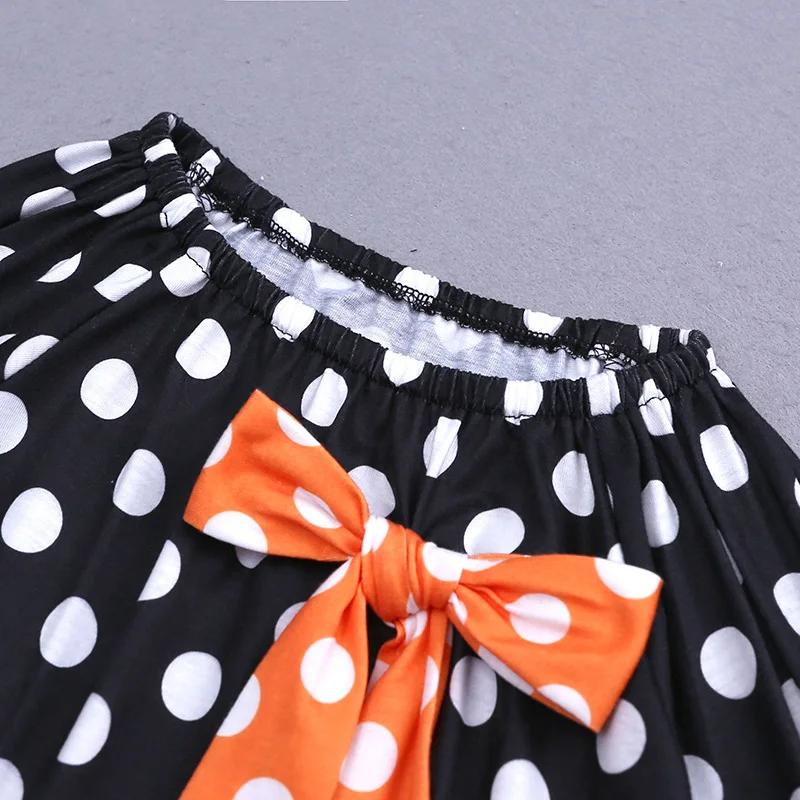 

New Design Baby Girl Halloween Dress Round Neck Long Sleeve Clothes Knotbow For Toddlers Kids Children Outfits Girls Clothing