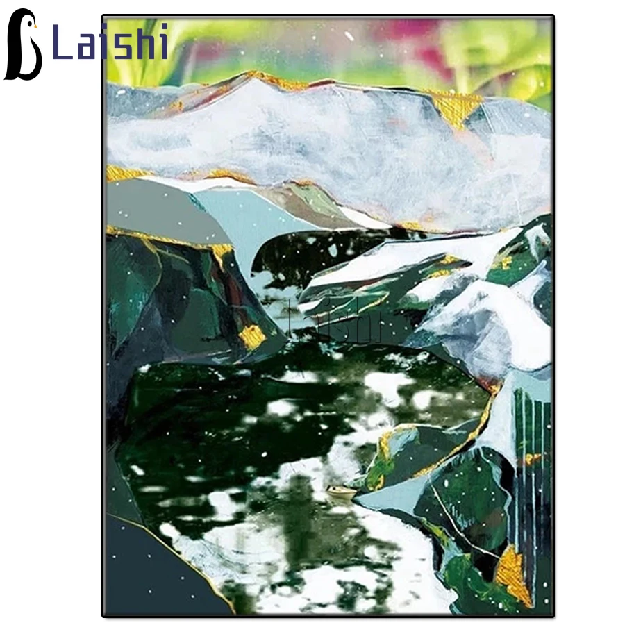 

DIY 5D diamond painting Abstract landscape full square diamond cross stitch print bedroom living room decorative mural gift