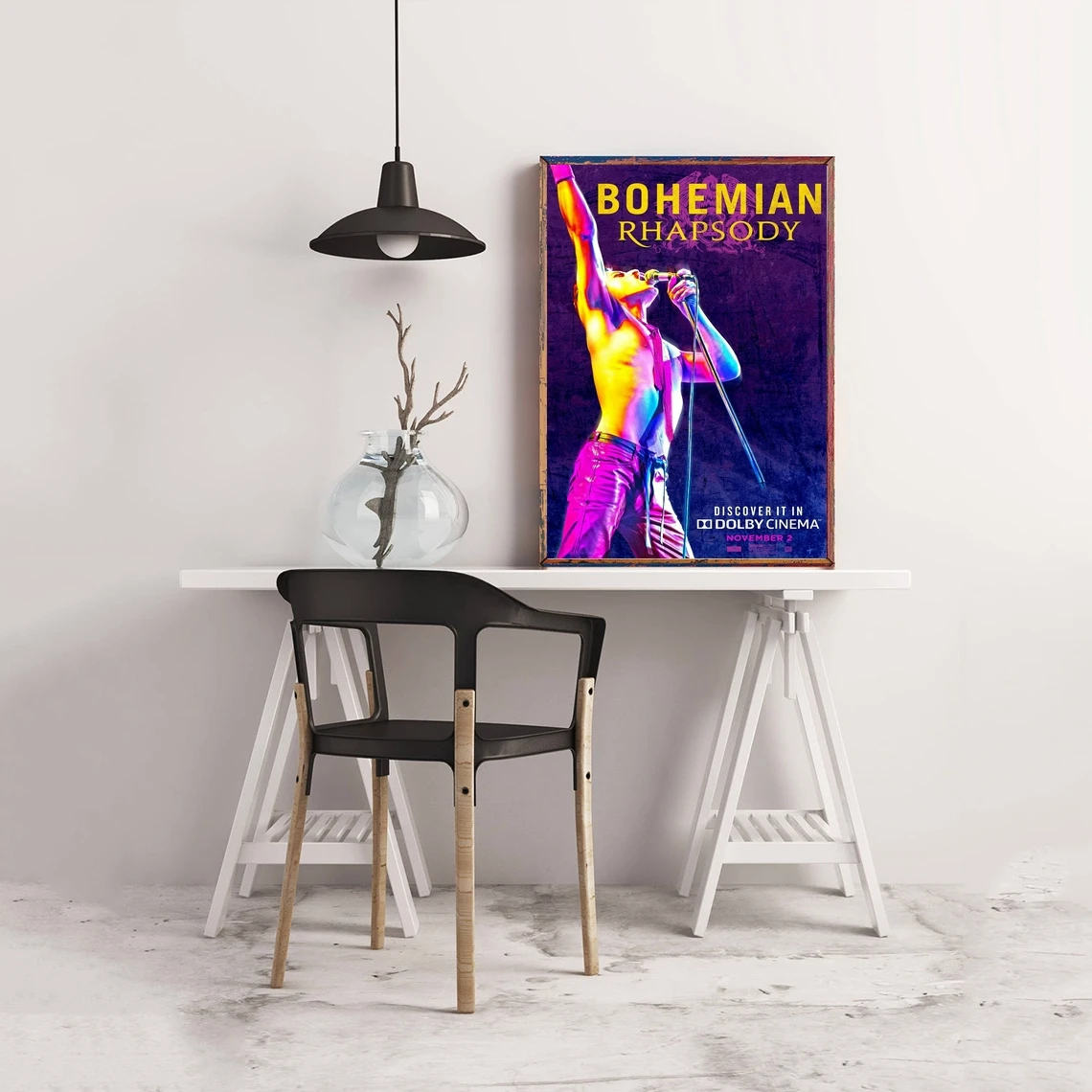 Музыкальный постер Rhapsody Queen Freddie Mercury 2018 в богемном стиле холст с принтом