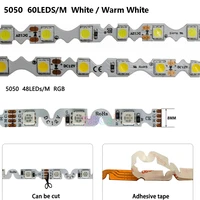 5m 48ledsm 60ledm s shape 5050 rgb led strip light whitewarm white free bending flexible lamp tape non waterproof dc12v