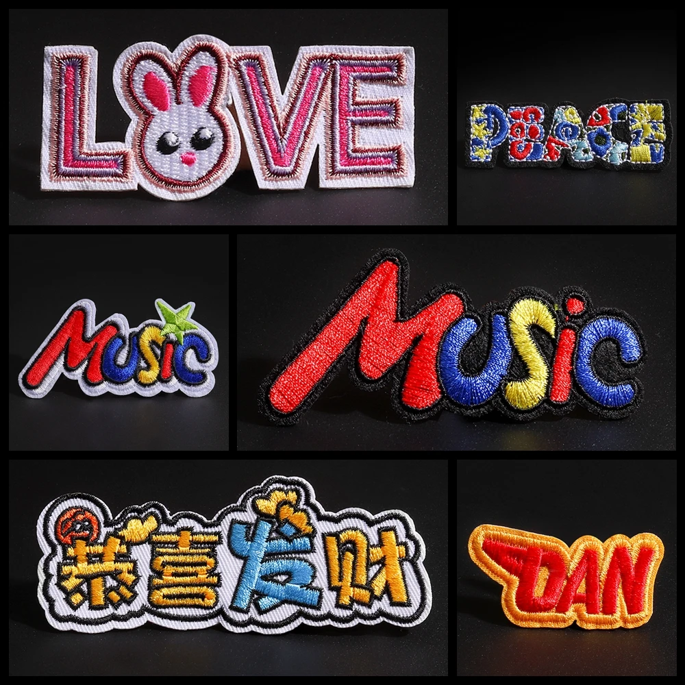 Крутые милые нашивки с надписью Love PEACE музыкой надписями Go Iron On Аппликации для