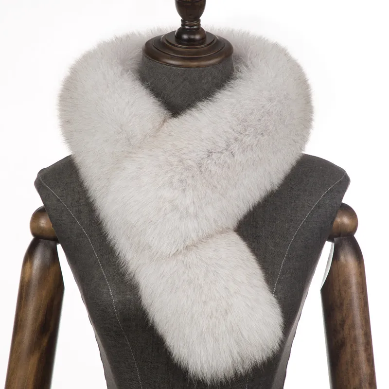 

Winter warm ladies scarf real natural color fox fur collar female large size furry outdoor scarf coat neck warm scarf