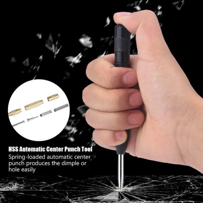 2Pcs Heavy Duty Automatic Center Pin Punch Spring Loaded Metal Wood Press Dent Marking Starting Holes Tool | Инструменты