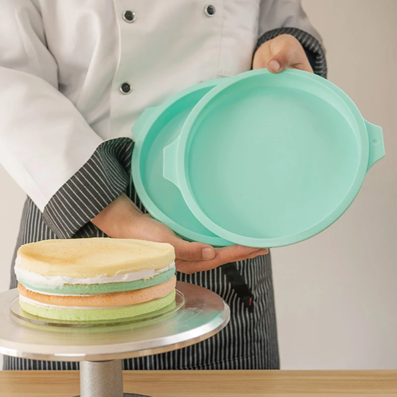 

1pc Non-stick Silicone Round Rainbow Cake Mold Baking Pan Set Silicone Pizza Mold For Cake Fondant Decoration Tools