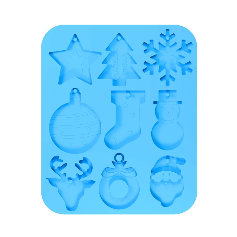 

2022 New Christmas Keychain Epoxy Resin Silicone Mold with Hole Keyring Pendant Mold