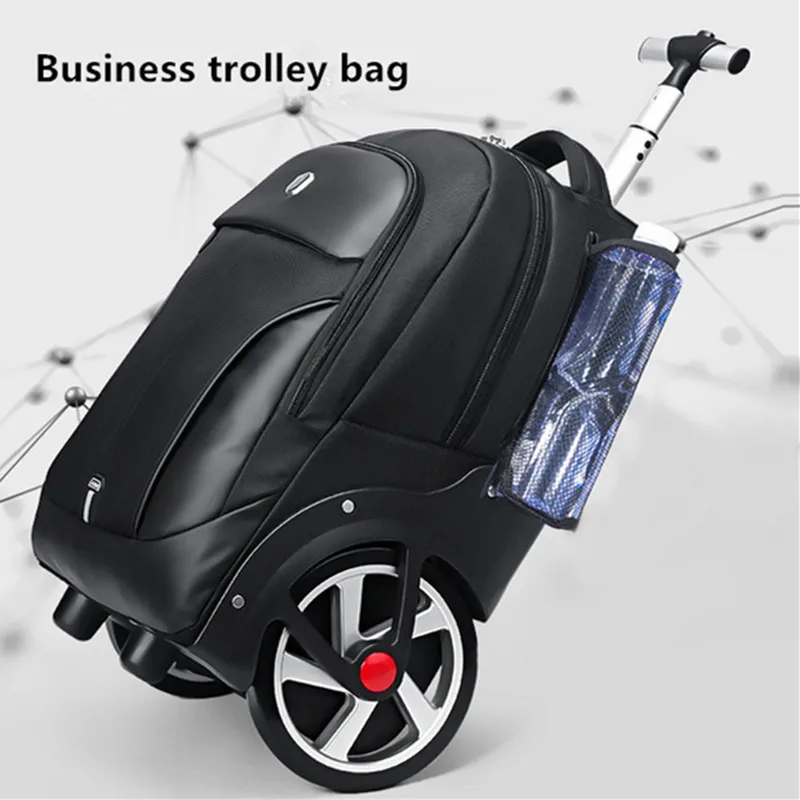 

Business trolley backpack big wheels computer bag student schoolbag laptop tablet storage bags travel handbag shoulders luggage