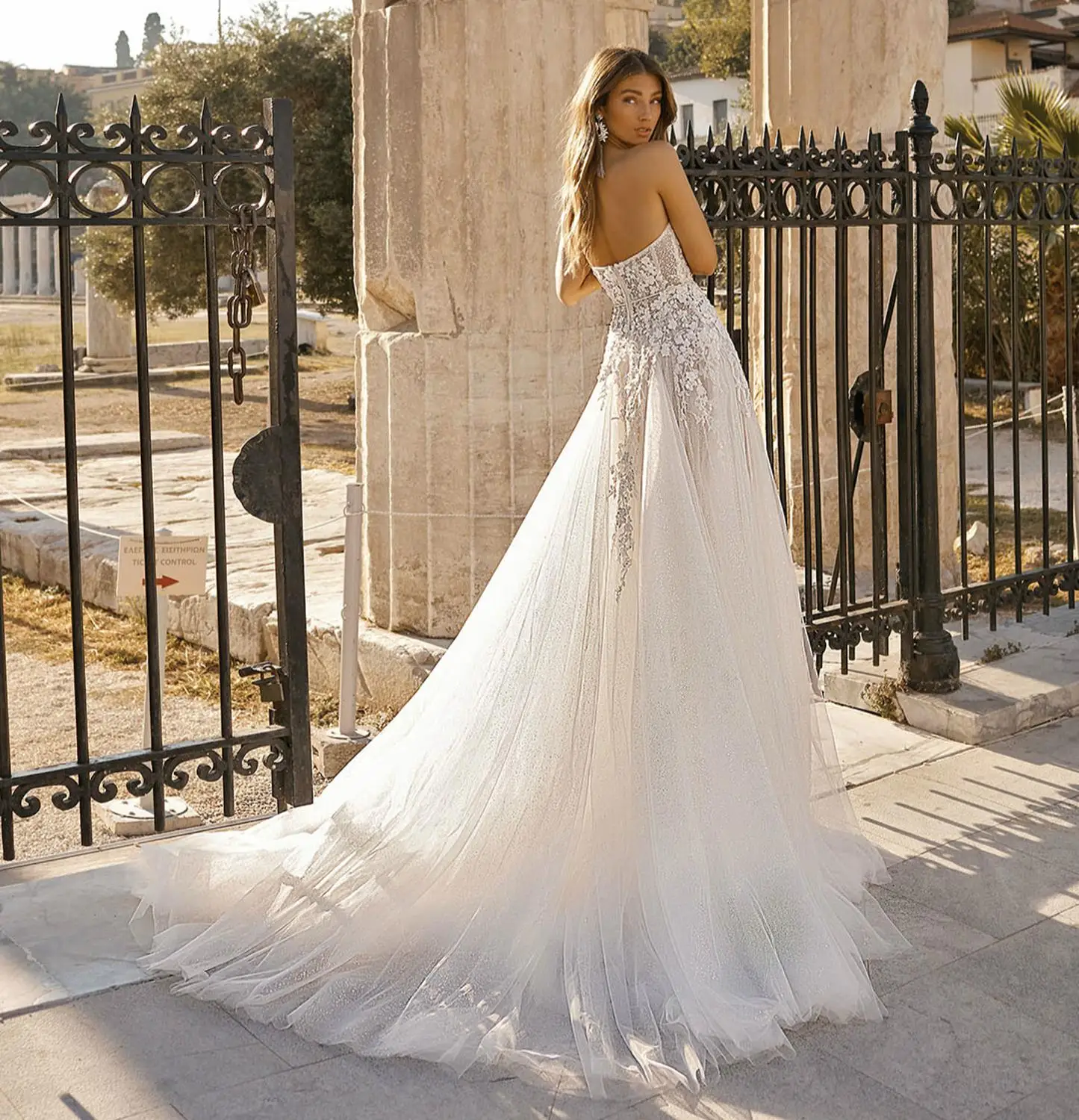 

Новое Потрясающее длинное свадебное платье 2021 Sweetehart, кружевное ТРАПЕЦИЕВИДНОЕ ПЛАТЬЕ невесты без рукавов, Vestido de noiva longo