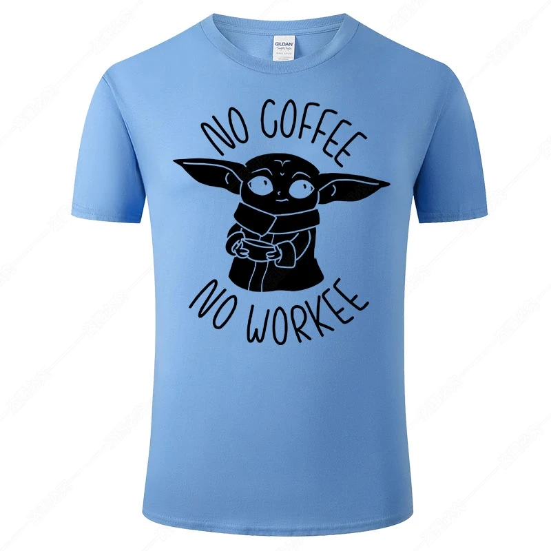Футболка Kawaii Baby Yoda с принтом для мужчин и женщин Летние Стильные топы хлопковая