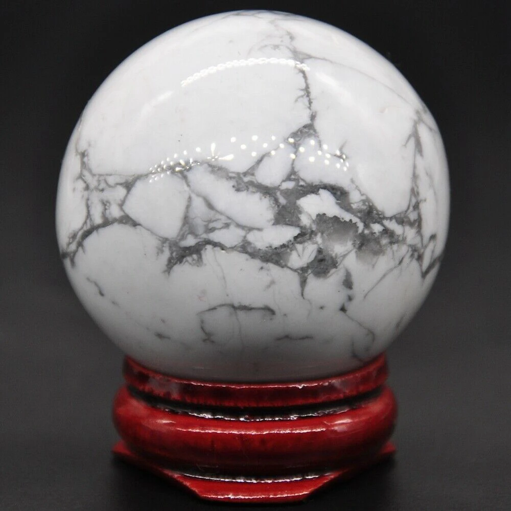 40 мм белый бирюзовый говлит кристалл кварца Shpere исцеления Природный рейки