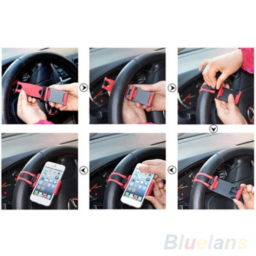 1 Pcs Car Steering Wheel Bike Practical Durable Clip Mount Holder for iPhone Smartphone GPS Hot | Автомобили и мотоциклы