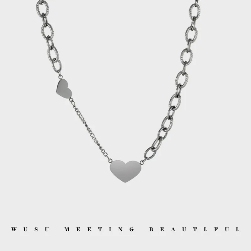 

Classic Forever Love Heart Pendant Necklace for Women Girl Silver Color Necklace Pendant Collar Lover Party Jewelry Gift
