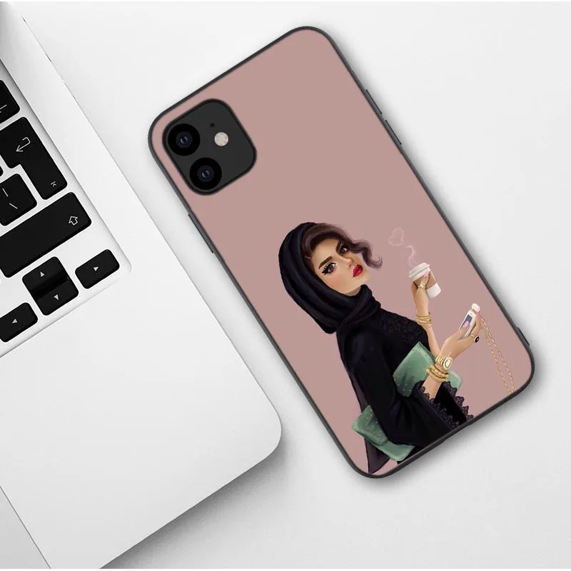 Роскошный женский силиконовый чехол в хиджабе для iPhone 11 Pro Max X мусульманская исламская накладка-решетка для iPhone X 7 8 Plus XS Max XR