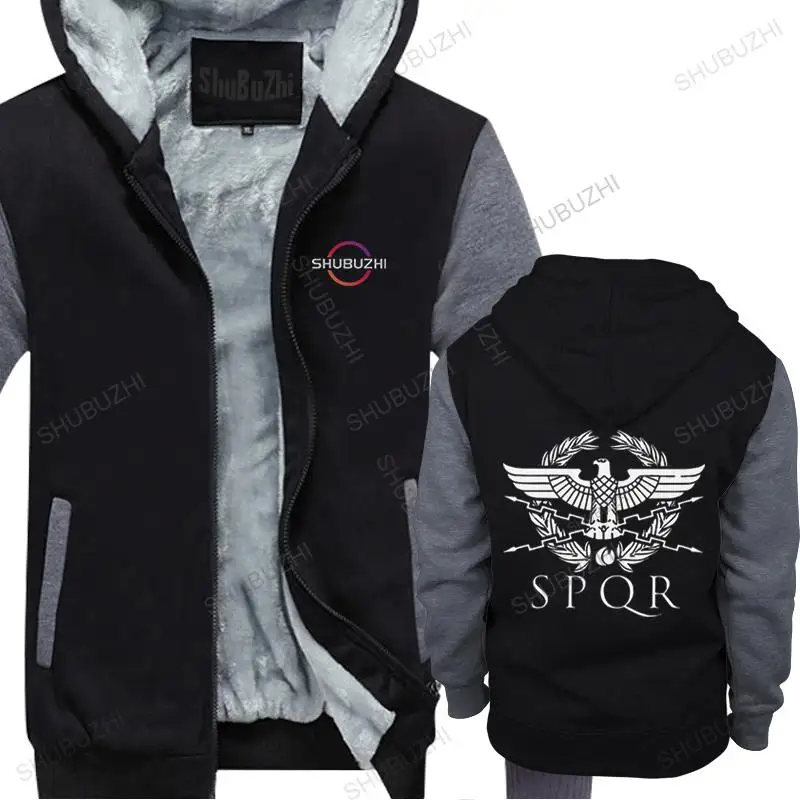 

Cool SPQR fall Men winter Byzantine Eagle Cotton Roman Empire thick hoodies Urban Fashion fleece High Quality Top Merchandise