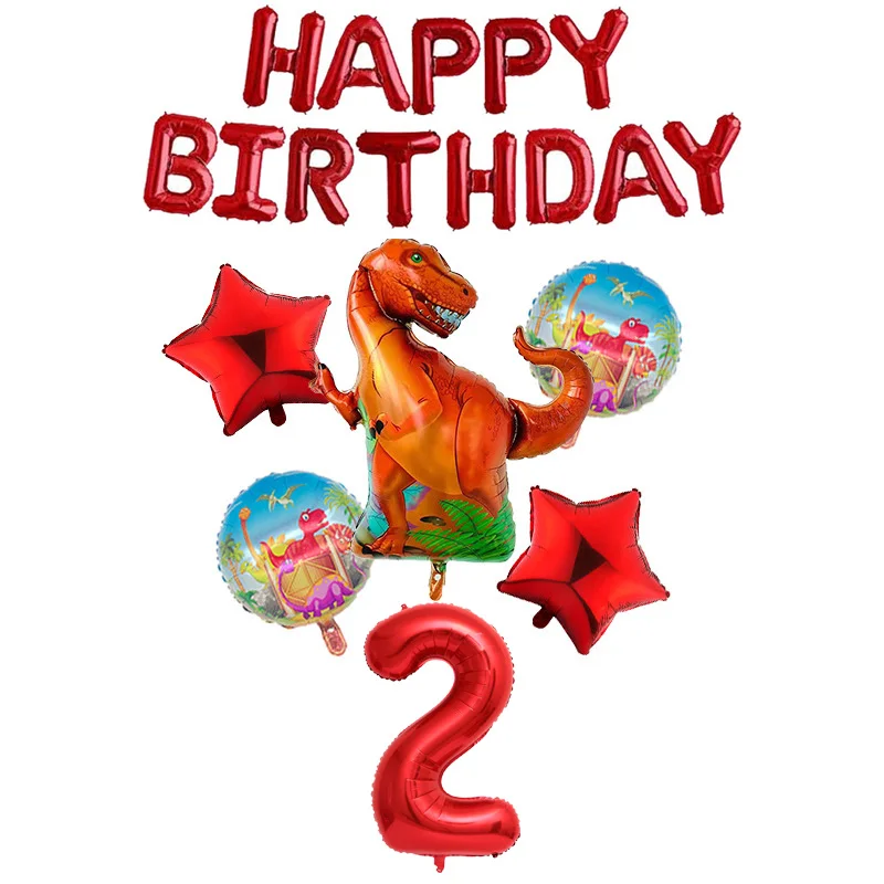 19 шт./лот динозавр гелий номер воздушный шар вечерние сафари украшения неоновые