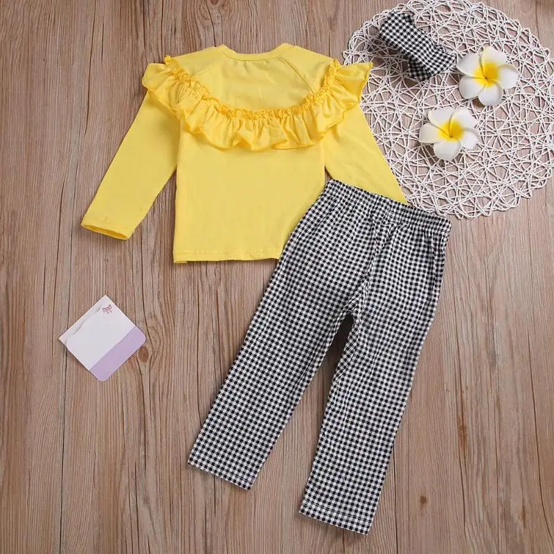 Комплект детской одежды из 3 предметов для девочек топы с длинными рукавами
