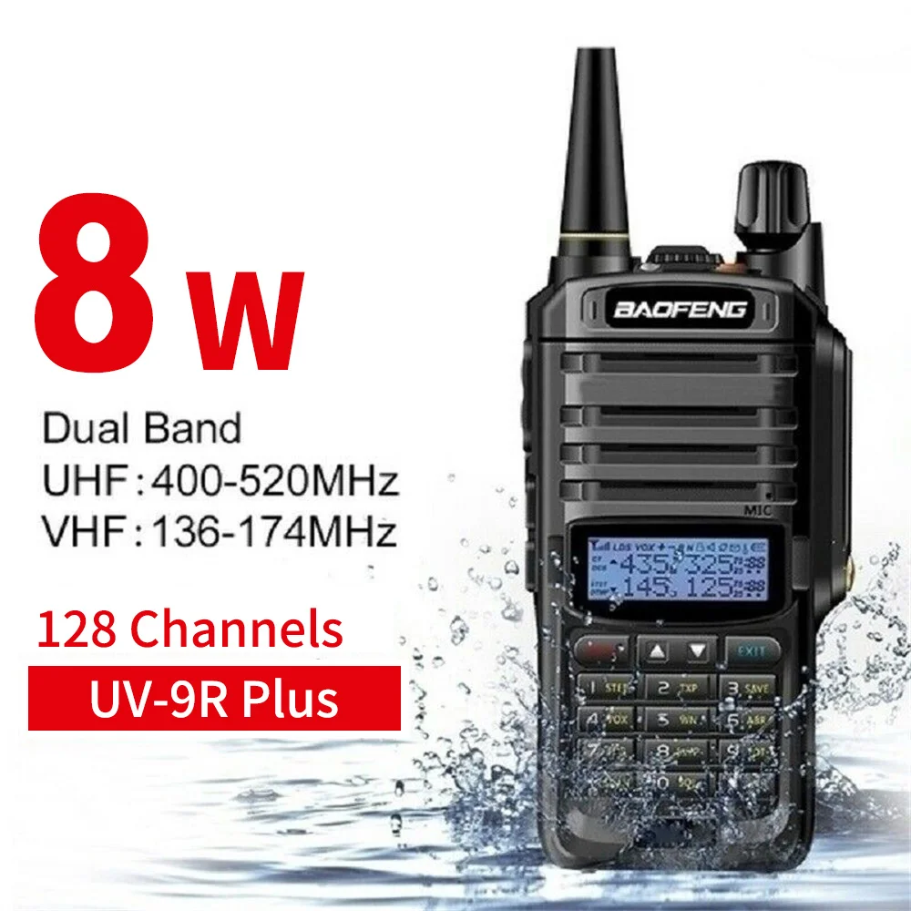 4pcs Baofeng UV-9R plus Walkie Talkie With Earphone VHF UHF Two Way Radio UV9R Waterproof Long Range Walkie Talkie