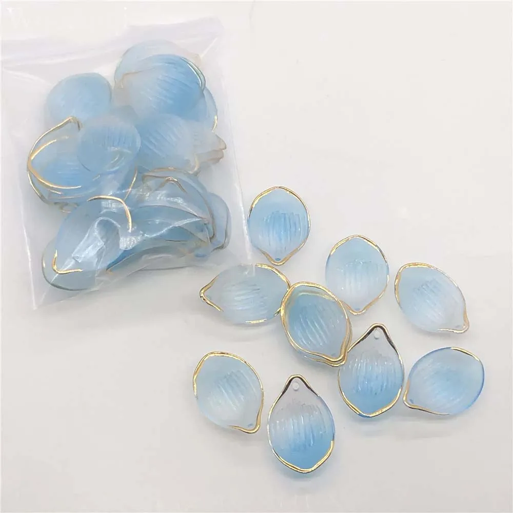 10 шт./лот разноцветные лепестки лотоса из смолы подвески базовые части для