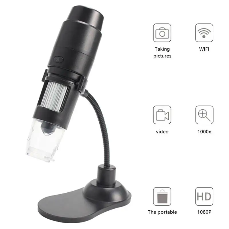 

Wifi Wireless Digital Display Electronic Microscope HD Magnifying Glass for iOS Android Tablet Phones Photo Video Playback