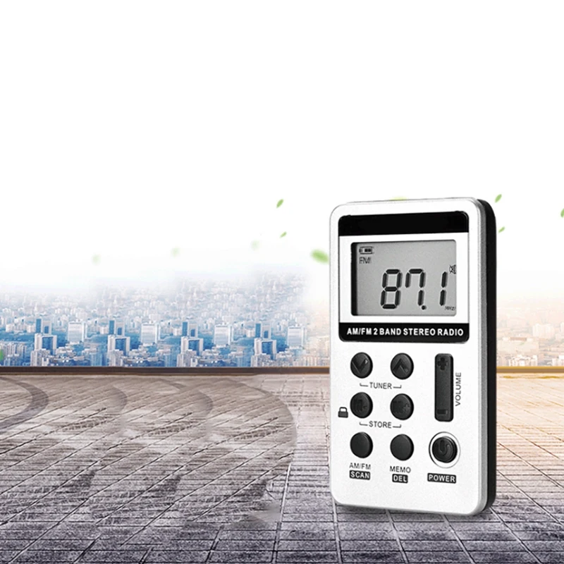 FM/AM радио Двухдиапазонный портативный Перезаряжаемый с цифровым дисплеем и