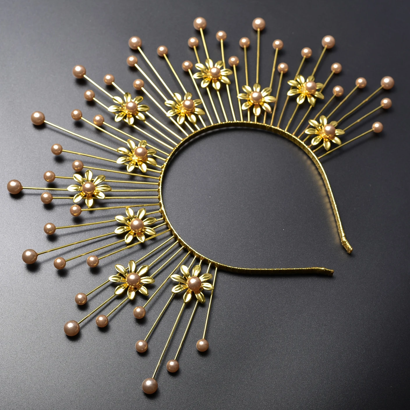 Золотые звезды Корона Ореола жемчужный ореол головной убор свадебная корона в