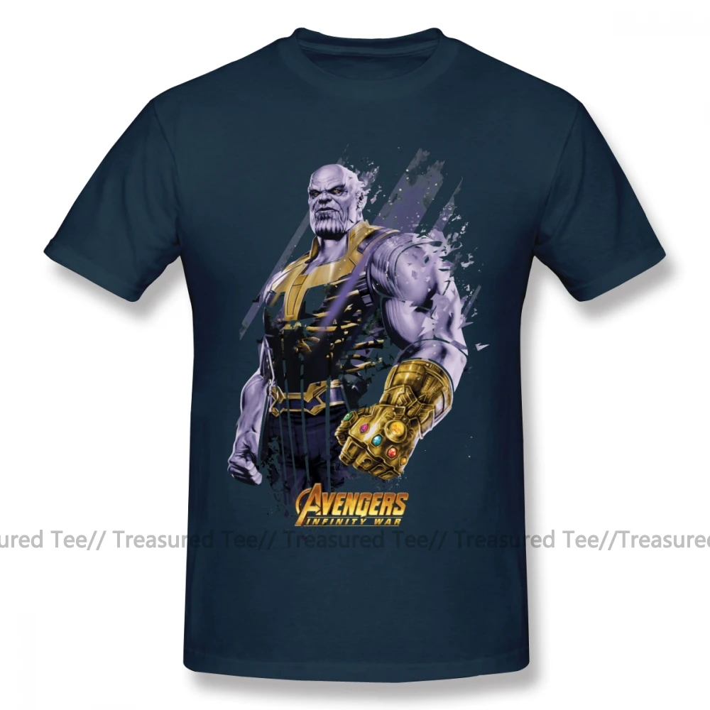 Thanos футболка Thanos Shattered Graphic 1 футболка Хлопковая мужская футболка с коротким рукавом большая графическая Милая Пляжная футболка - Цвет: Navy Blue