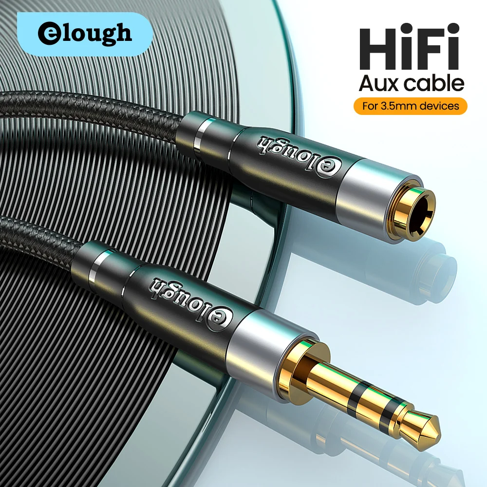 Elough AUX Cable Jack 3.5 mm Audio Extension Cable Male to Female Splitter for Huawei Earphone Xiaomi Redmi PC Audio Cable