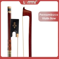 lommi 44 top quality pernambuco octagonal violin bow with ebony frog and coloured abalone slide snake wood grip