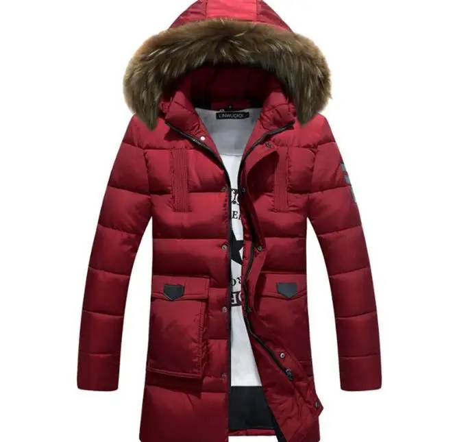 Men's Cotton-padded Clothes Winter Youth Mid-length Korean-style Stylish Slim Fit Handsome Cotton-padded Jacket