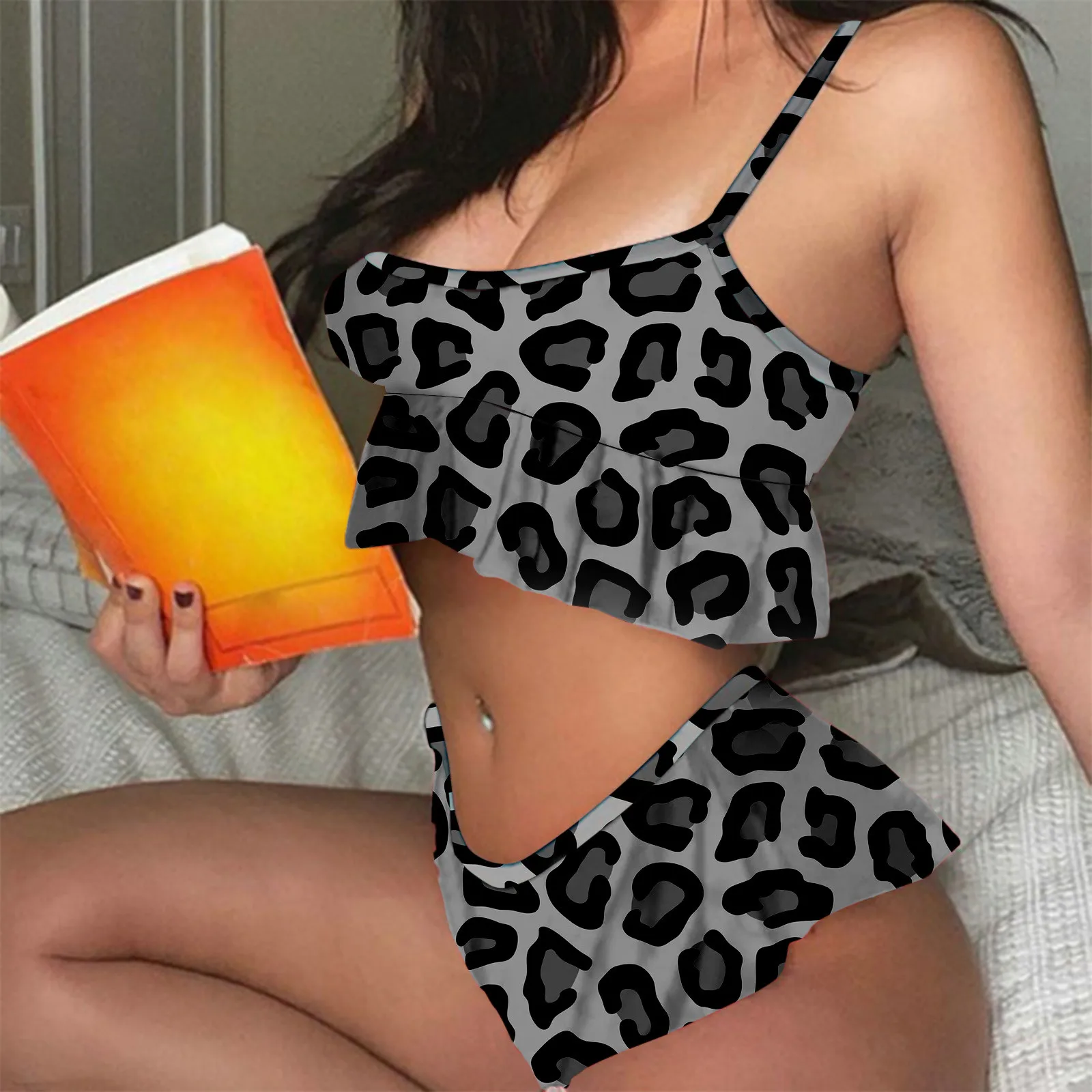 

Women Short Sets Sexy Leopard Print Pajamas Sleeveless Lace Cami Shorts Lingerie Sleepwear Set СпоѬивнй осм енск ШоѬ R5