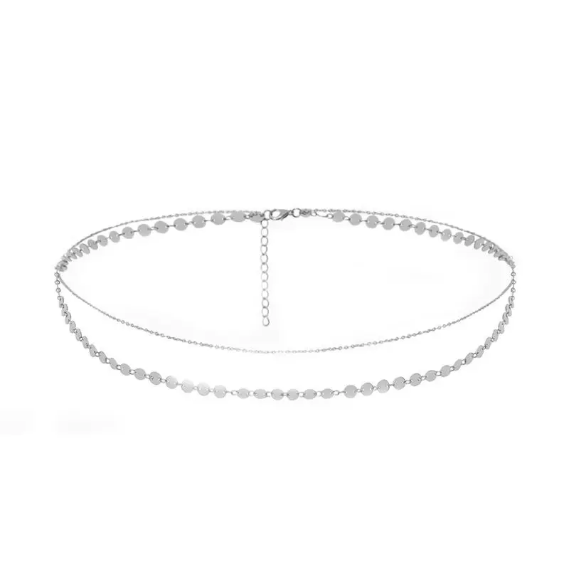 

Women Bridal Metal Belly Waist Belt Geometric Discs Sequins Adjustable Body Chain Beach Bikini Evening Dress Jewelry Accessories