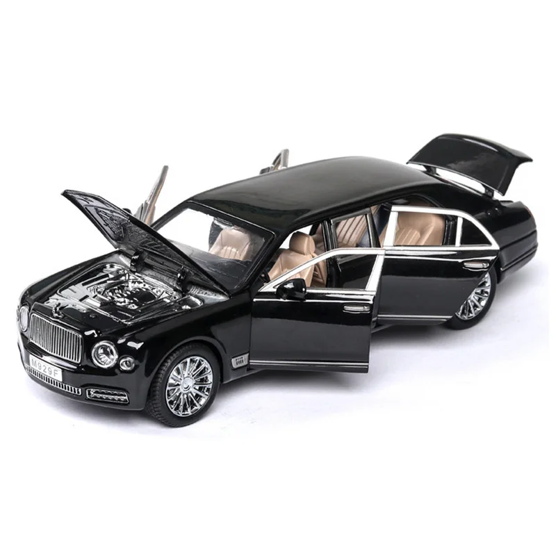 

2021 NEW 1/24 Simulation Bentley Mulsanne Car Model Extended Version With Sound Light Alloy Car Model Toys For Children