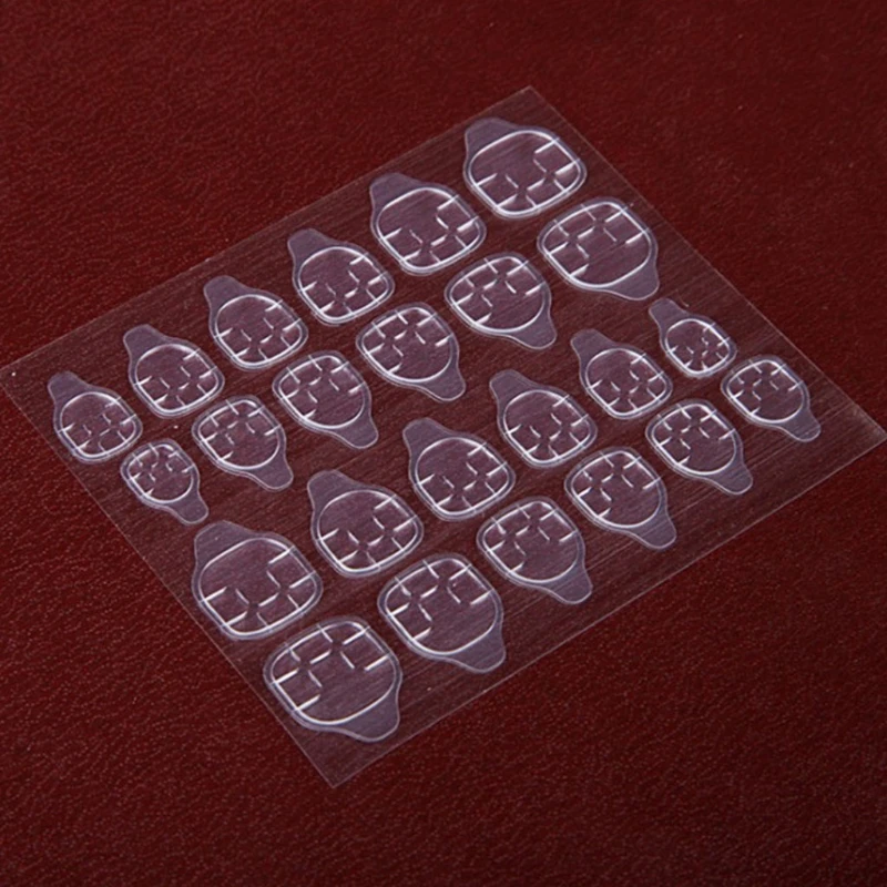 

10 Sheets Waterproof Breathable Jelly Double Sided Adhesive Tabs Nail Glue Sticker False Nail Tips
