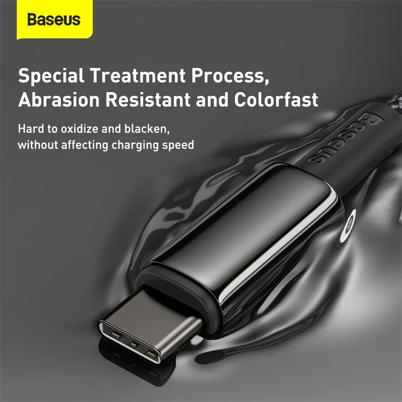 Кабель Baseus 100 Вт USB C к Type для быстрой зарядки 4 0 PD кабель Xiaomi Samsung Macbook pro передачи