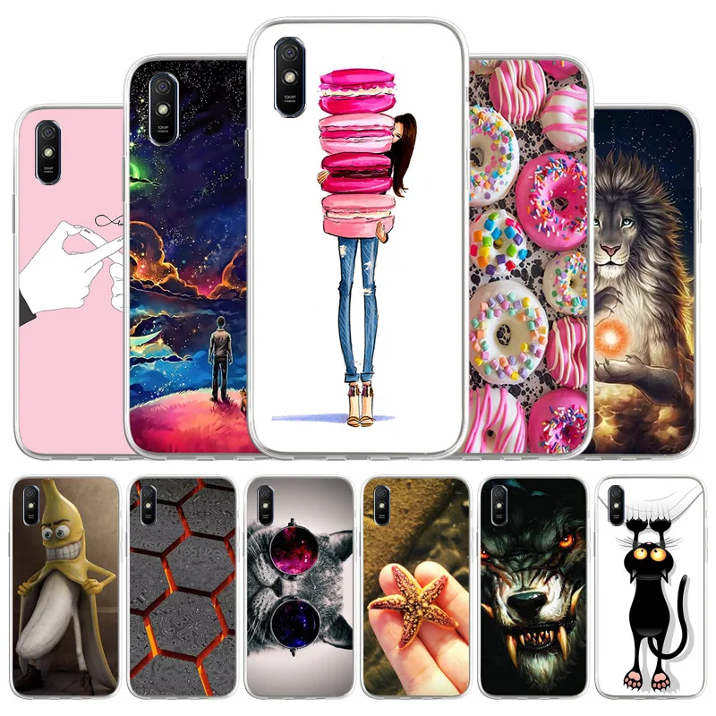 

For Xiaomi Redmi 9C Case TPU Soft Sillicon Capa Case Redmi 9C NFC 9 C Back Cover Crown Animal Fruit Picture Phone Bumper Fundas